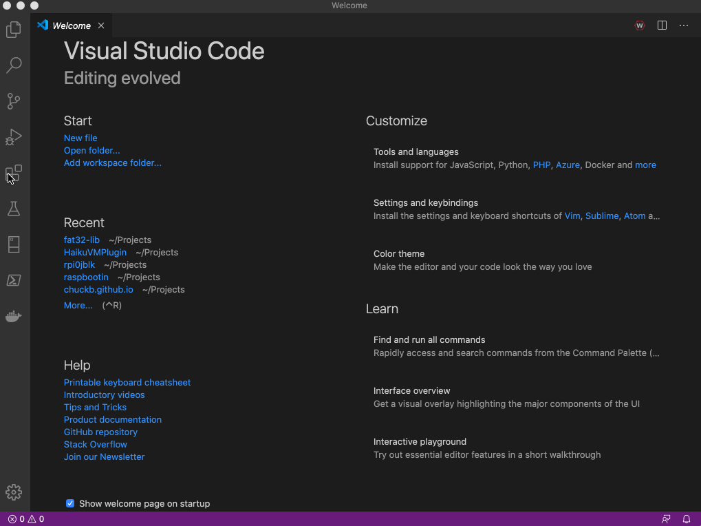 an animation demonstrating how to load the Remote WSL extension for VSCode